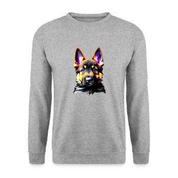 Chiot Berger Allemand Propriétaire Chien - Sweat-shirt Unisexe - gris chiné - Devant - Alina (178cm) & Michal (187cm)