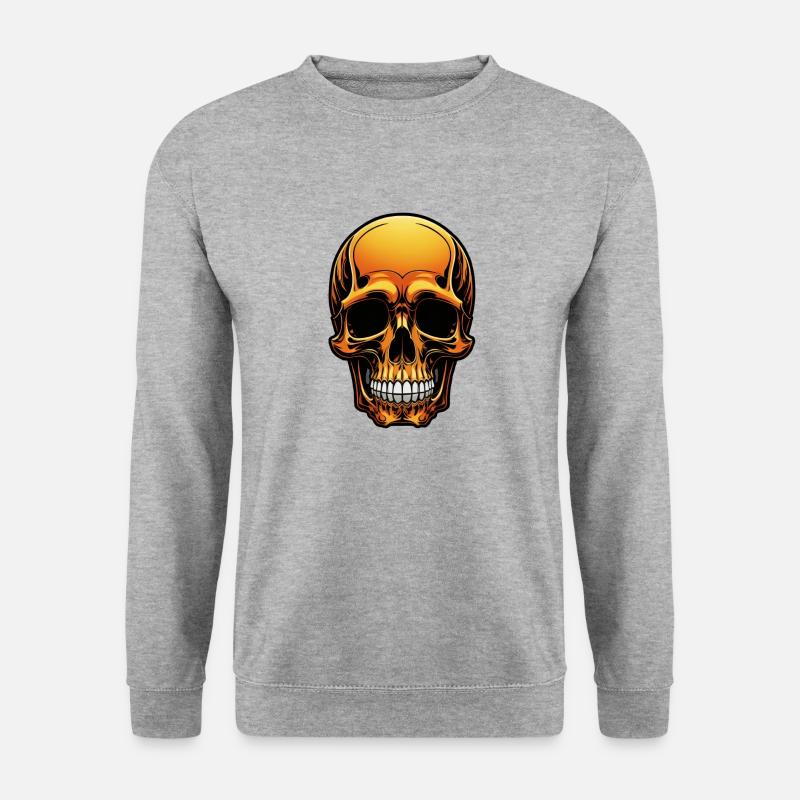 Skull Gold - Unisex Pullover - Weißgrau meliert