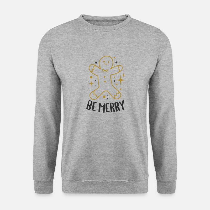Christmas Be Merry - Unisex Pullover - Weißgrau meliert