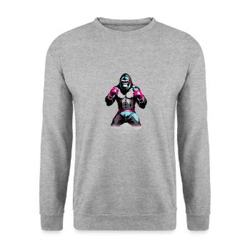 Boxing Gorilla Boxer - Unisex Sweatshirt - salt & pepper - Front - Alina (178cm) & Michal (187cm)