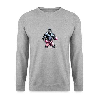Boxing Gorilla Boxer - Unisex Sweatshirt - salt & pepper - Front - Alina (178cm) & Michal (187cm)