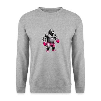 Boxing Gorilla Boxer - Unisex Sweatshirt - salt & pepper - Front - Alina (178cm) & Michal (187cm)