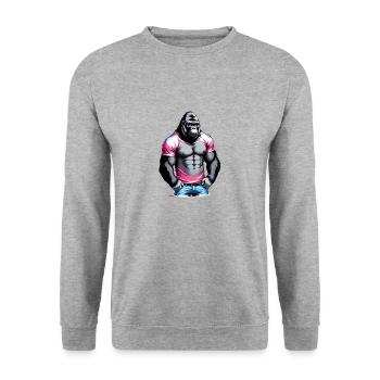 Boxing Gorilla Boxer - Unisex Sweatshirt - salt & pepper - Front - Alina (178cm) & Michal (187cm)
