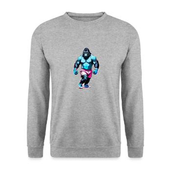 Boxe Boxeur Gorille - Sweat-shirt Unisexe - gris chiné - Devant - Alina (178cm) & Michal (187cm)