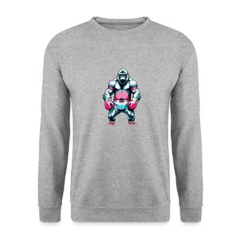 Boxing Gorilla Boxer - Unisex Sweatshirt - salt & pepper - Front - Alina (178cm) & Michal (187cm)