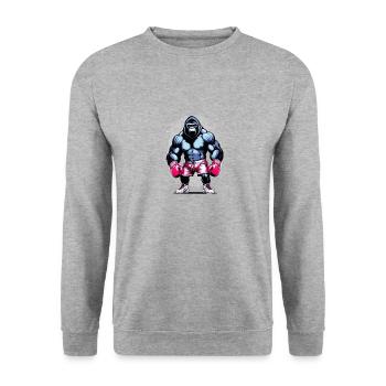 Boxe Boxeur Gorille - Sweat-shirt Unisexe - gris chiné - Devant - Alina (178cm) & Michal (187cm)