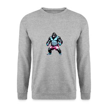 Boxe Boxeur Gorille - Sweat-shirt Unisexe - gris chiné - Devant - Alina (178cm) & Michal (187cm)