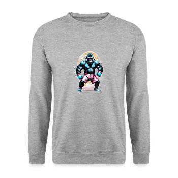 Boxing Gorilla Boxer - Unisex Sweatshirt - salt & pepper - Front - Alina (178cm) & Michal (187cm)
