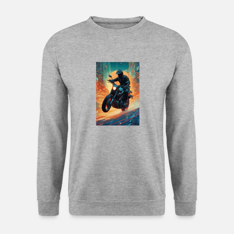 Motorrad 1 - Unisex Pullover - Weißgrau meliert
