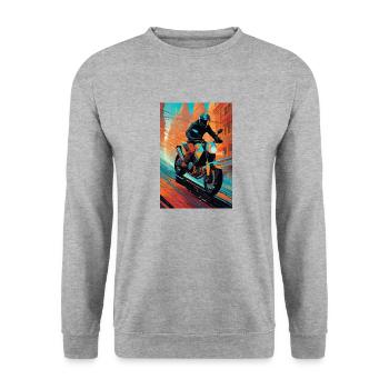 Moto II - Sweat-shirt Unisexe - gris chiné - Devant - Alina (178cm) & Michal (187cm)