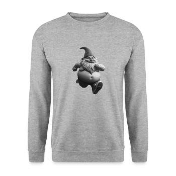 Run Gnom Run - Unisex Pullover - Weißgrau meliert - Vorne - Alina (178cm) & Michal (187cm)