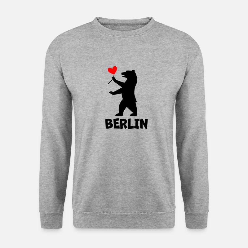 Berlin Bär - Unisex Pullover - Weißgrau meliert