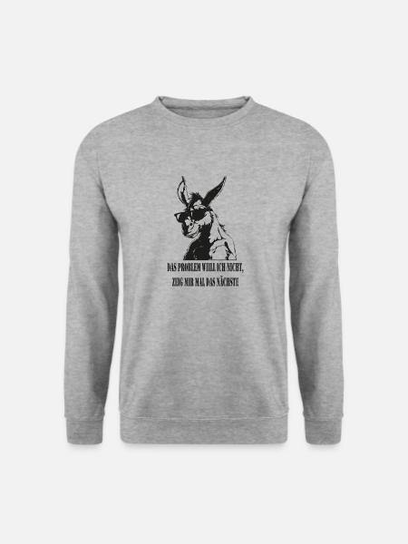 Problem will ich nicht schwarz - Unisex Pullover - Weißgrau meliert