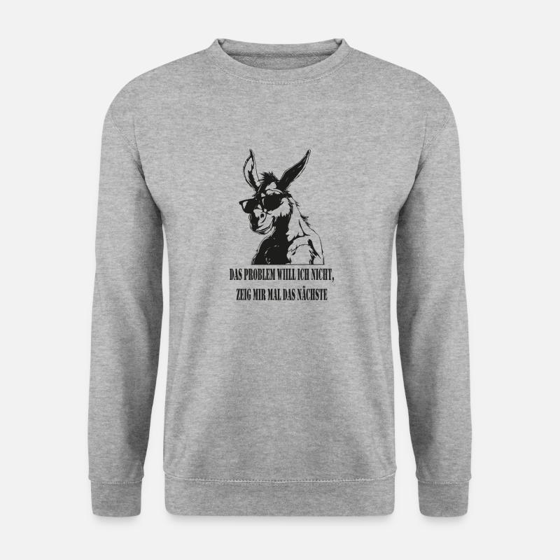 Problem will ich nicht schwarz - Unisex Pullover - Weißgrau meliert