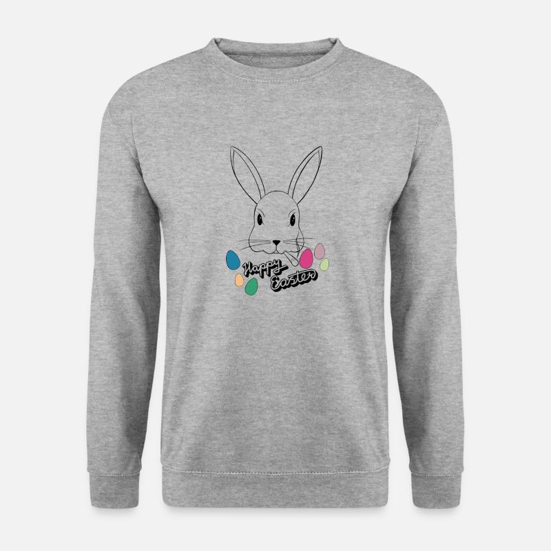 Frohe Ostern - Unisex Pullover - Weißgrau meliert