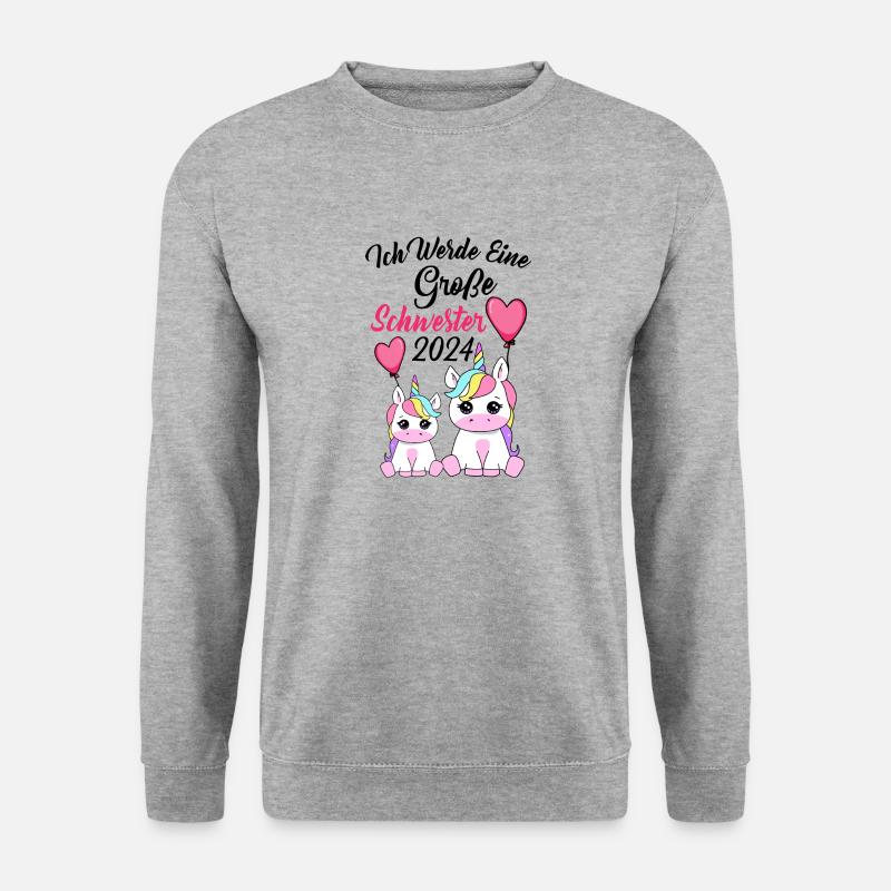 Große Schwester 2024 - Unisex Pullover - Weißgrau meliert