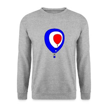 3 montgolfières l’une dans l’autre bleu-blanc-rouge - Sweat-shirt Unisexe - gris chiné - Devant - Alina (178cm) & Michal (187cm)