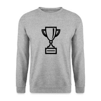 trophy - Unisex Sweatshirt - salt & pepper - Front - Alina (178cm) & Michal (187cm)