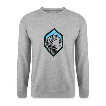 Mountains Adventure - Unisex Sweatshirt - salt & pepper - Front - Alina (178cm) & Michal (187cm)