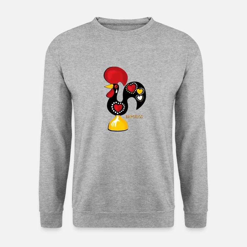 Galo de Barcelos - Unisex Pullover - Weißgrau meliert