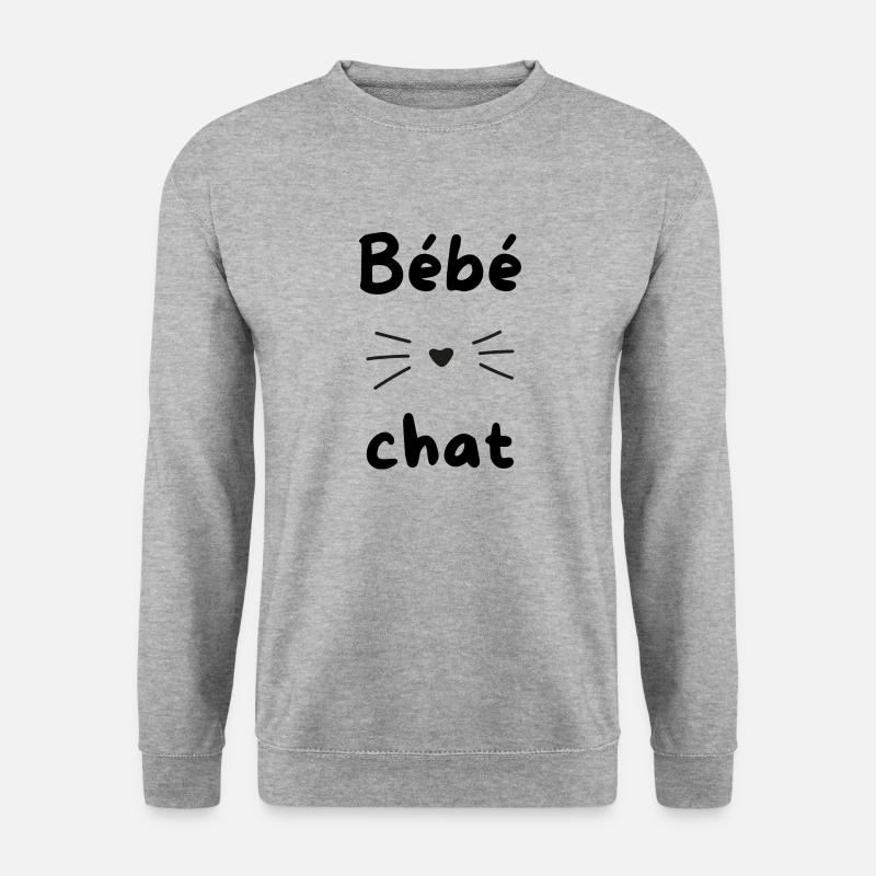 Baby-Katze - Unisex Pullover - Weißgrau meliert