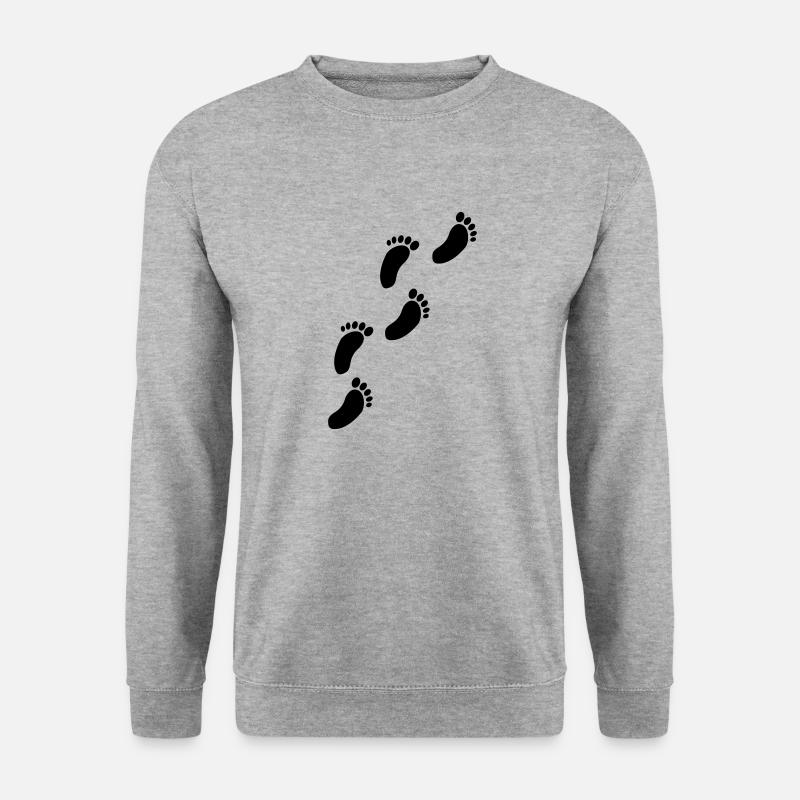 Fußabdrücke - Unisex Pullover - Weißgrau meliert