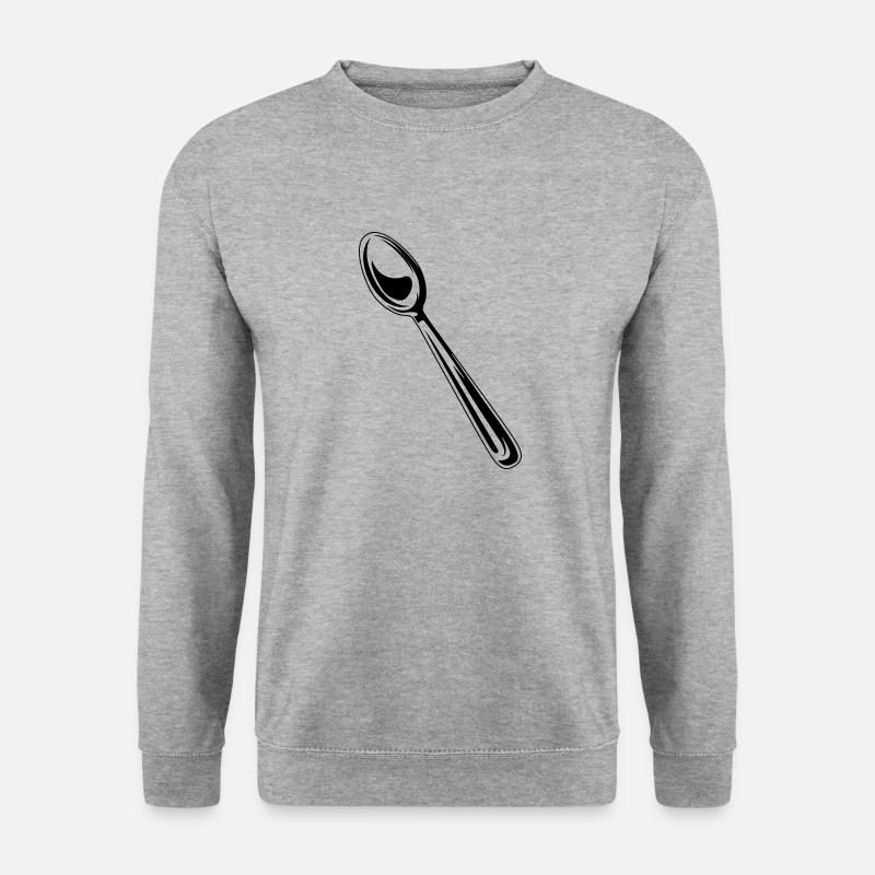besteck symbol löffel - Unisex Pullover - Weißgrau meliert