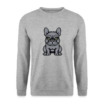 Bulldogg Dog Comic - Unisex Sweatshirt - salt & pepper - Front - Alina (178cm) & Michal (187cm)