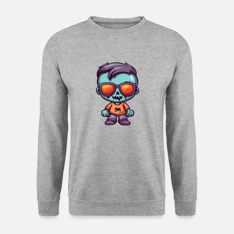 Zombie Halloween Cool - Unisex Pullover - Weißgrau meliert