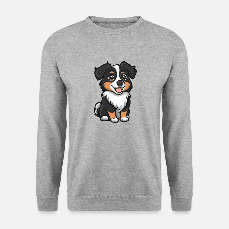 Berger australien chien bande dessinée mignon - Sweat-shirt Unisexe - gris chiné
