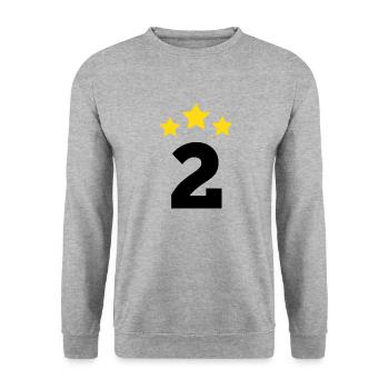 2 ans étoile - cadeau de 2 e anniversaire - Sweat-shirt Unisexe - gris chiné - Devant - Alina (178cm) & Michal (187cm)
