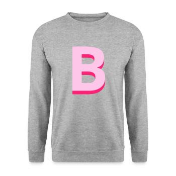 Letter b pink pop and modern - Unisex Sweatshirt - salt & pepper - Front - Alina (178cm) & Michal (187cm)