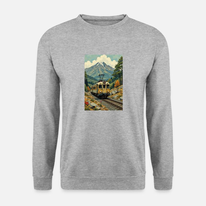Image de train rétro - Sweat-shirt Unisexe - gris chiné