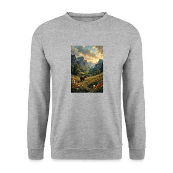 Photo Paysage avec un ours. - Sweat-shirt Unisexe - gris chiné - Devant - Alina (178cm) & Michal (187cm)