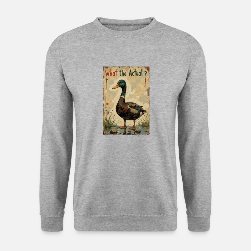 Ente - Unisex Pullover - Weißgrau meliert