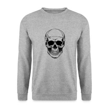 Skull - Unisex Sweatshirt - salt & pepper - Front - Alina (178cm) & Michal (187cm)