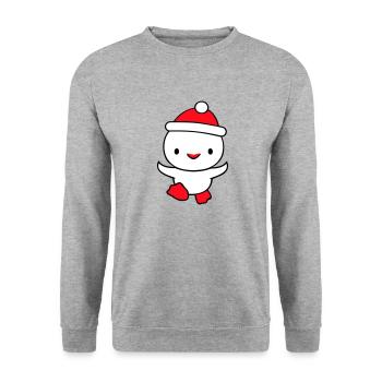 Duck Winter Hat Snow Play Fun Christmas - Unisex Sweatshirt - salt & pepper - Front - Alina (178cm) & Michal (187cm)