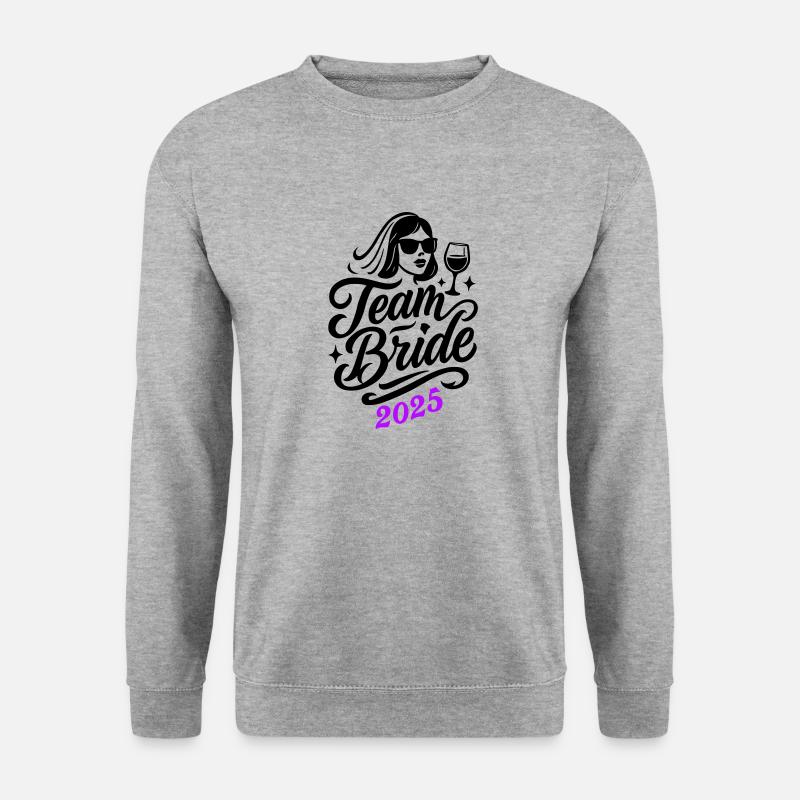 Team Braut 2025 - Unisex Pullover - Weißgrau meliert