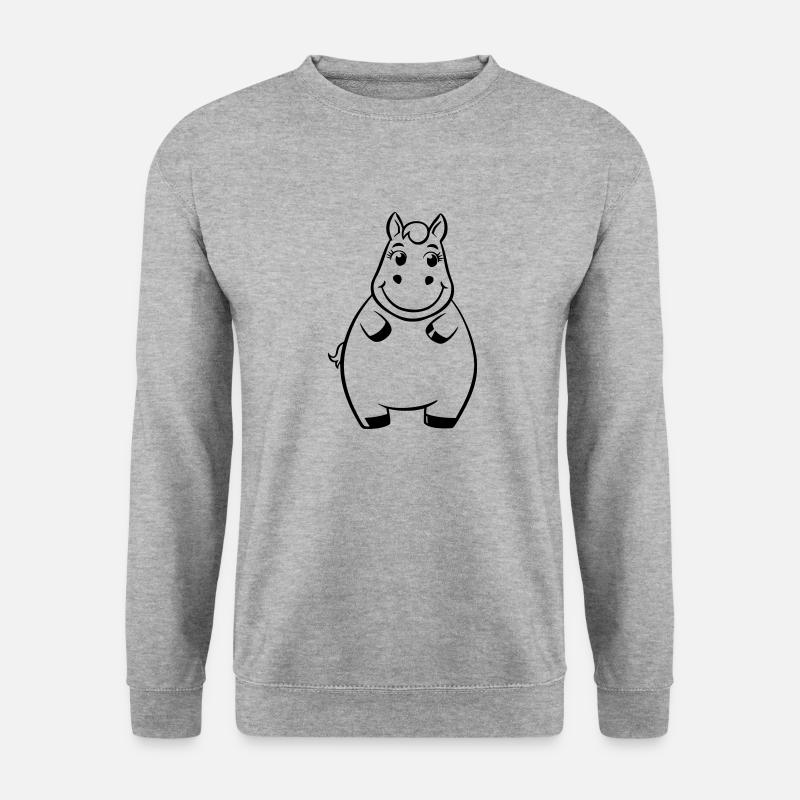 Chubby horse as vector illustration - Unisex Sweatshirt - salt & pepper