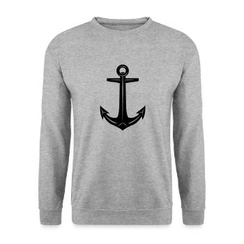 Ancre - Sweat-shirt Unisexe - gris chiné - Devant - Alina (178cm) & Michal (187cm)
