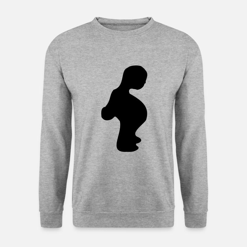 Männchen - Unisex Pullover - Weißgrau meliert