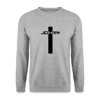 JOHNNY IMMER H - Unisex Pullover - Weißgrau meliert - Vorne - Alina (178cm) & Michal (187cm)