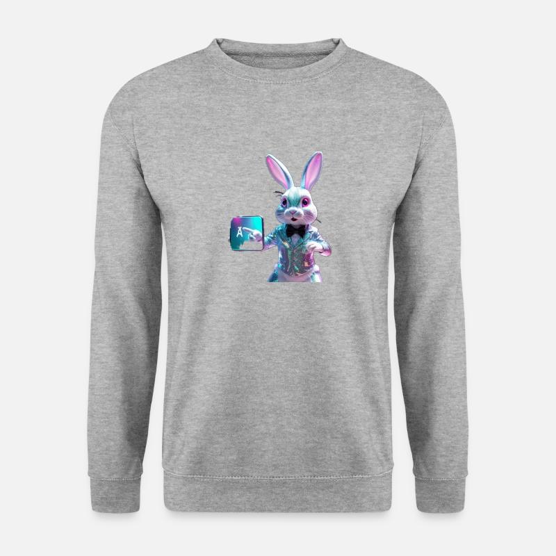 Cam Rabbit - Unisex Pullover - Weißgrau meliert