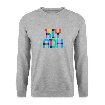 Riyadh Saudi Arabia CMYK Pop Art Style - Unisex Sweatshirt - salt & pepper - Front - Alina (178cm) & Michal (187cm)