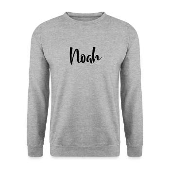 Nom - Noah - Sweat-shirt Unisexe - gris chiné - Devant - Alina (178cm) & Michal (187cm)