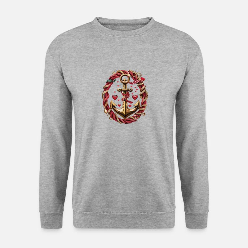 anker liebe - Unisex Pullover - Weißgrau meliert