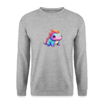 Rainbow Spell - Le mignon Axolotl - Sweat-shirt Unisexe - gris chiné - Devant - Alina (178cm) & Michal (187cm)