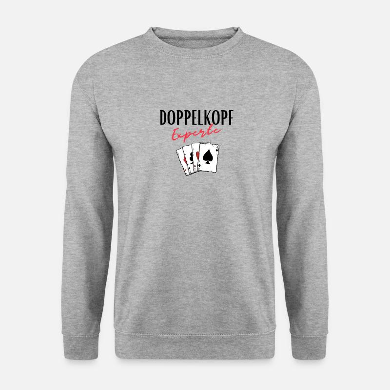 Doppelkopf Experte - Unisex Pullover - Weißgrau meliert
