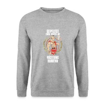 Gepflegt Einen Hinter Die Rüstung Römern Party - Unisex Pullover - Weißgrau meliert - Vorne - Alina (178cm) & Michal (187cm)