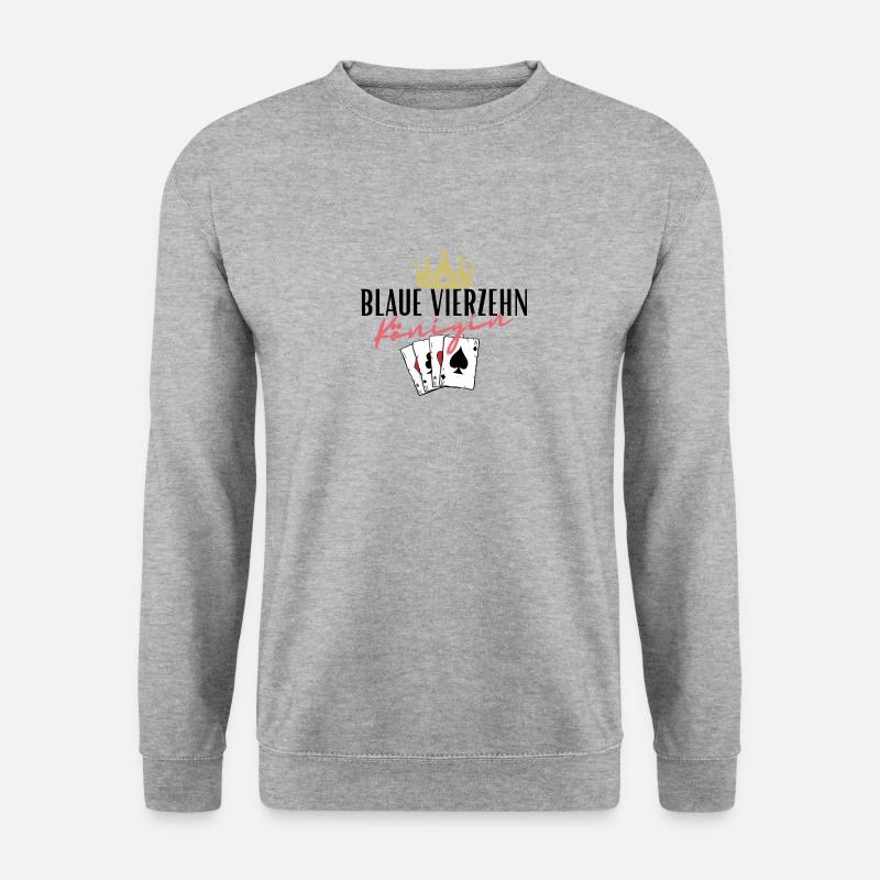 Blaue Vierzehn Königin - Unisex Pullover - Weißgrau meliert